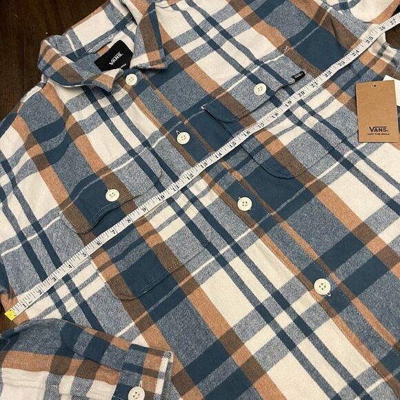 Vans Eliza Cream & Teal Flannel Shacket - Picture 7 of 8